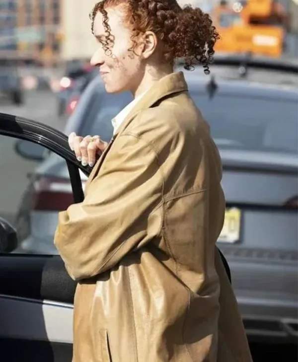 Erin Kellyman Eleanor the Great Leather Coat