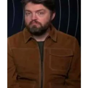 Etalk 2025 Tom Burke Suede Brown Bomber Jacket