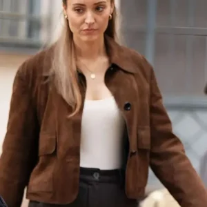 FBI International S04 Christina Wolfe Brown Suede Stylish Jacket