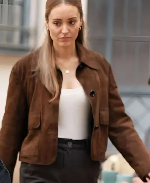 FBI International S04 Christina Wolfe Brown Suede Stylish Jacket