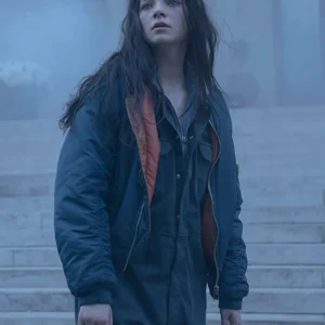 Hanna Blue Bomber Erect Collar Jacket