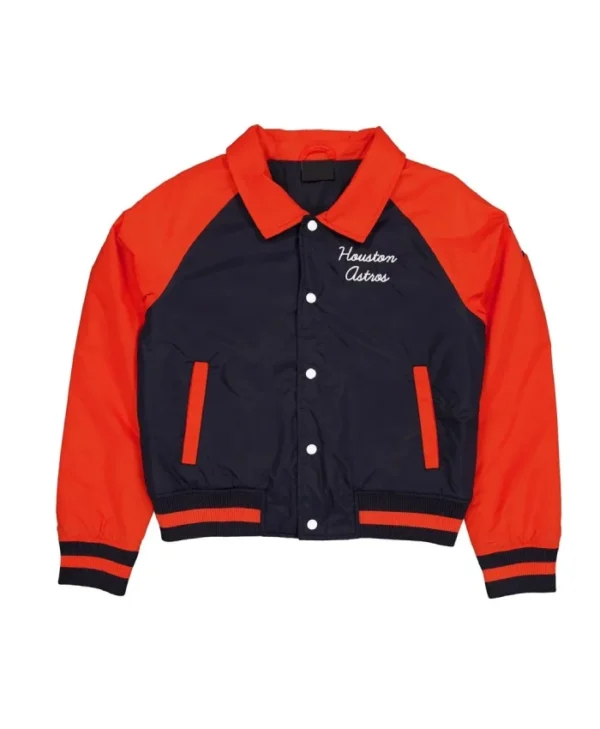 Houston Astros Navy and Red Throwback Varsity Jacket