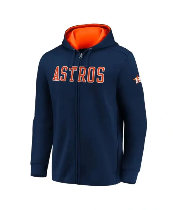 Houston Astros Stylish Blue Zip Up Hoodie