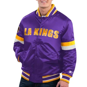 LA Kings Diveplay Purple Varsity Jacket