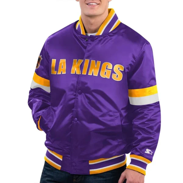 LA Kings Diveplay Purple Varsity Jacket