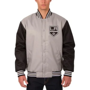 LA Kings Gray and Black Polyester Jacket