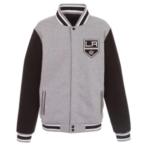 LA Kings Gray and Black Varsity Jacket