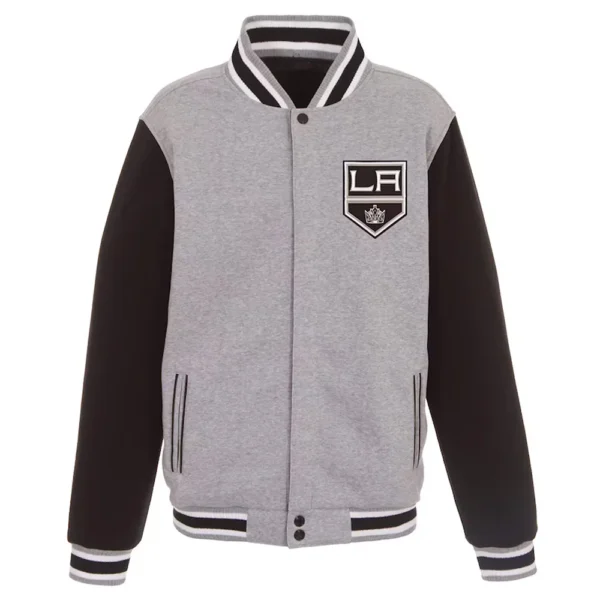 LA Kings Gray and Black Varsity Jacket