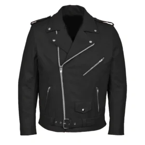 Malron Men Classic Black Leather Jacket