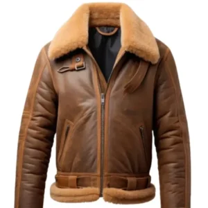 Men’s Brown B3 Shearling Stylish Leather Jacket