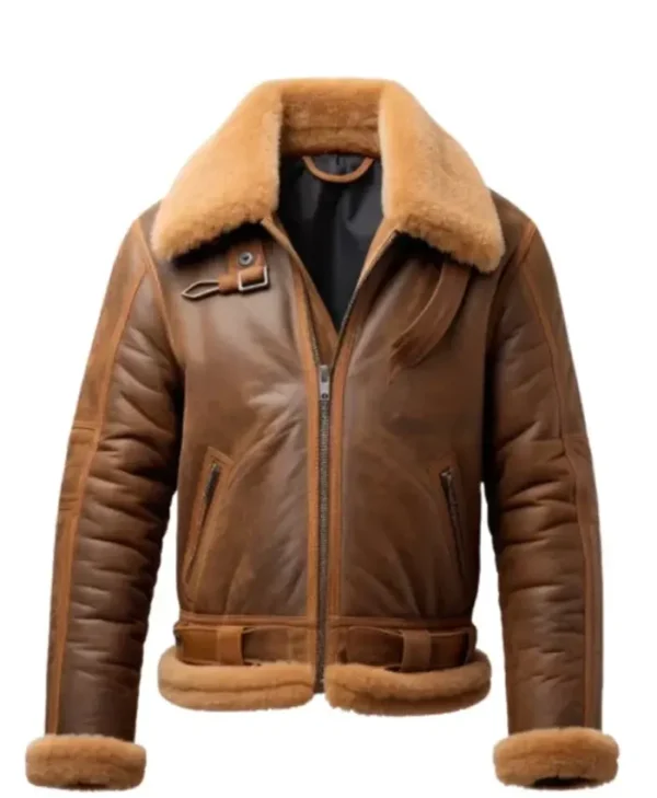 Men’s Brown B3 Shearling Stylish Leather Jacket
