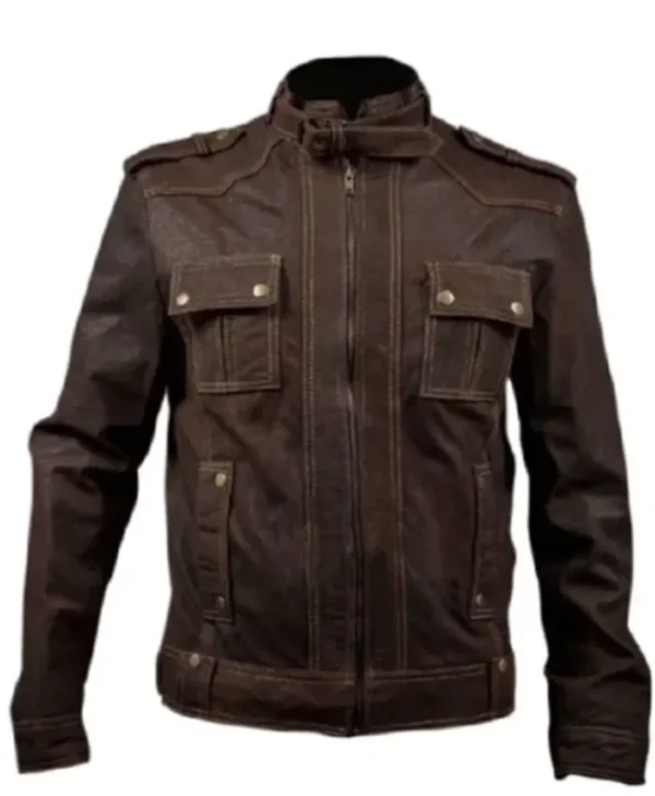 Men’s Brown Slim-Fit Moto Stylish Leather Jacket