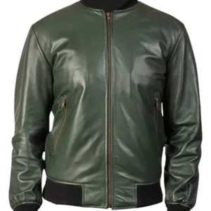 Men’s Casual Bomber Green Stylish Leather Jacket