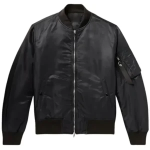 Men’s Manston Black Satin Stylish Bomber Jacket