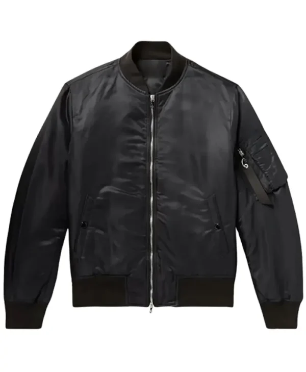 Men’s Manston Black Satin Stylish Bomber Jacket