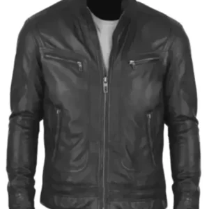 Men’s Stylish Lambskin Black Unique Leather Jacket