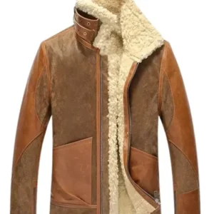 Men’s Warm Pilot Winter Shearling Stylish Leather Jacket