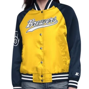 Milwauke Brewers Home Run Varsity Satin Jacket