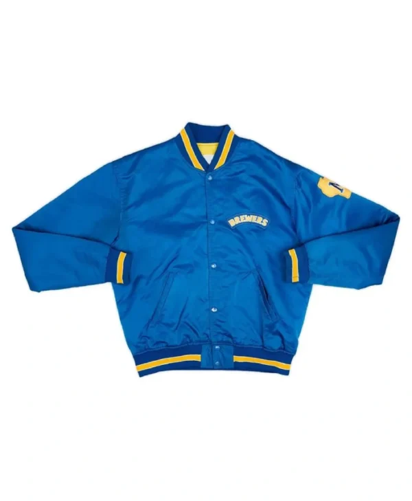 Milwaukee Brewers 1990-93 Blue Varsity Jacket