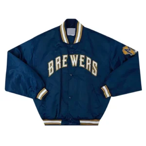Milwaukee Brewers 1994-99 Navy Blue Varsity Jacket