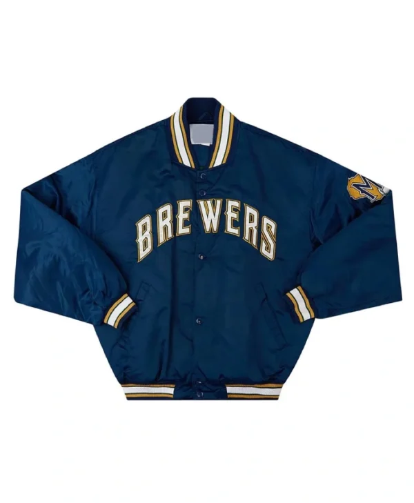 Milwaukee Brewers 1994-99 Navy Blue Varsity Jacket