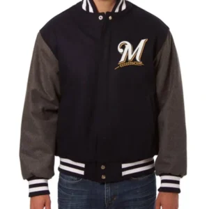 Milwaukee Brewers Two Tone Varsity Wool Jacket