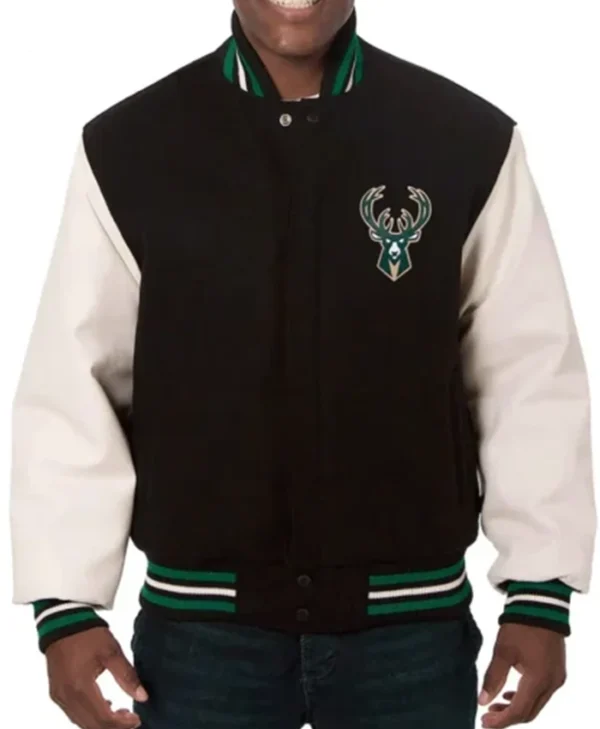Milwaukee Bucks Black and white Jacket