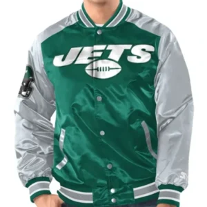 NY Jets Renegade Green And Grey Stylish Varsity Jacket
