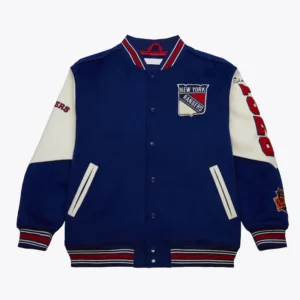 NY Rangers Team History Blue Vintage Logo Jacket