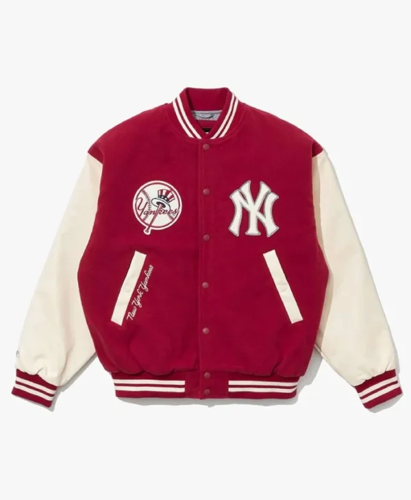 NY Yankees Baseball Dark Red Varsity Jacket