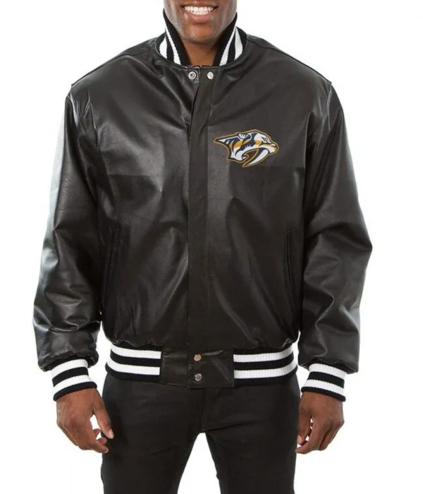 Nashville Predators Black Leather Jacket