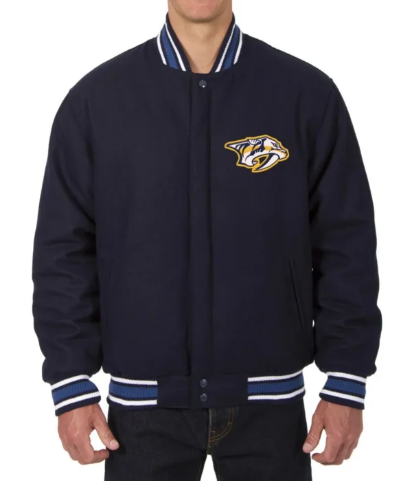 Nashville Predators Navy Blue Wool Jacket