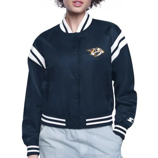 Nashville Predators Printed Logo Varsity Jacket