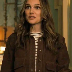 Natalie Portman Fountain of Youth Corduroy Varsity Jacket
