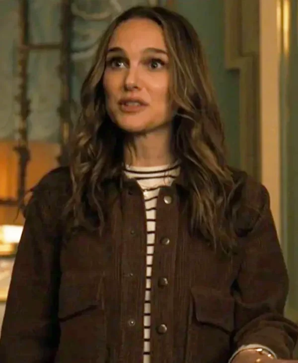 Natalie Portman Fountain of Youth Corduroy Varsity Jacket