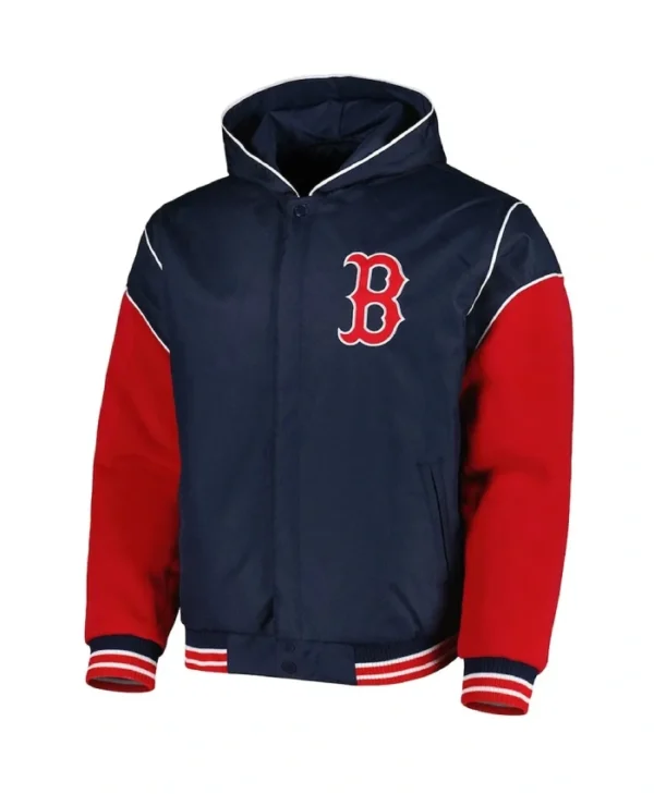 Navy And Red Boston Red Sox Hoodie Jacket