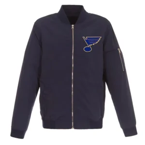 Navy St. Louis Blues Lightweight Bomber Jacket