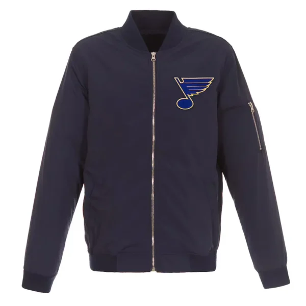 Navy St. Louis Blues Lightweight Bomber Jacket