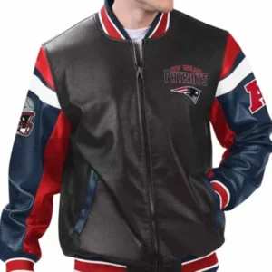 New England Patriots Bomber Multicolor Leather Jacket