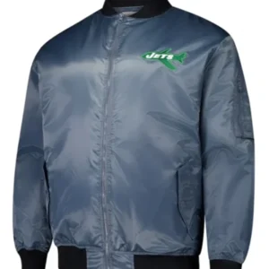 New York Bomber Jets Charcoal Black Jacket