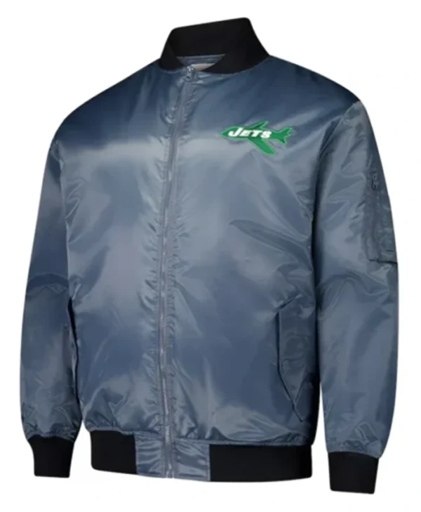 New York Bomber Jets Charcoal Black Jacket
