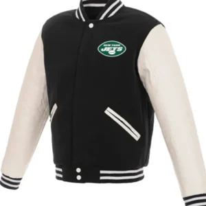 New York Jets Black And White Varsity Stylish Jacket