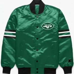 New York Jets Button Down Varsity Green Jacket