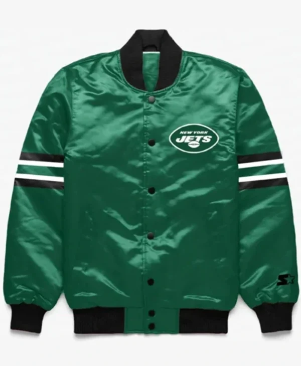 New York Jets Button Down Varsity Green Jacket