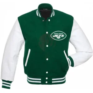 New York Jets Green And White Stylish Varsity Jacket