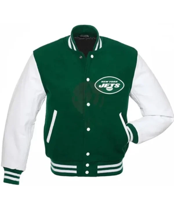 New York Jets Green And White Stylish Varsity Jacket