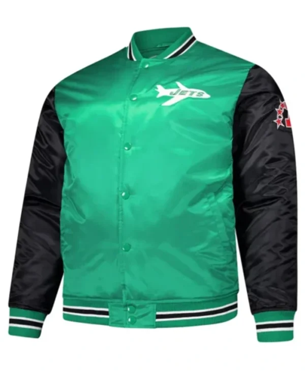 New York Jets Kelly Team Green And Black Varsity Jacket