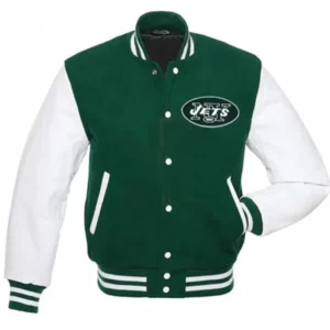 New York Jets Kevin Arnold Green And White Varsity Jacket