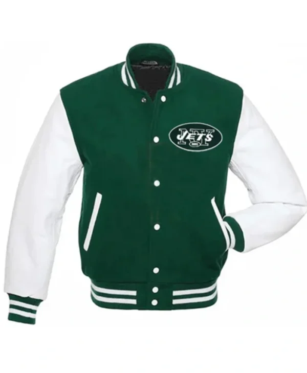 New York Jets Kevin Arnold Green And White Varsity Jacket