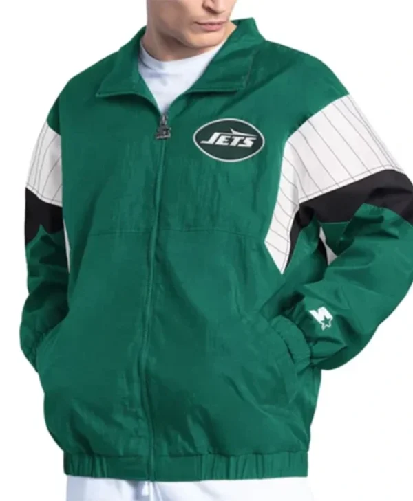 New York Jets Yard Line Green Full-Zip Bomber Jacket